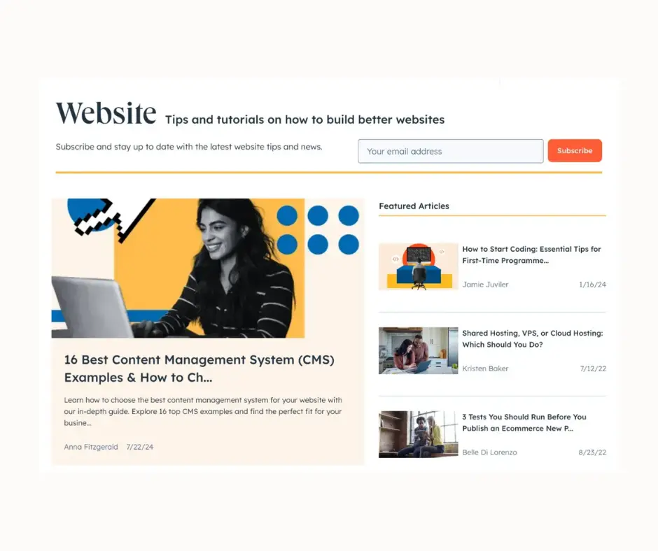 Creating Generic Website Content